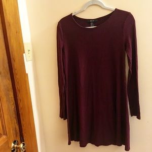 Long sleeve purple shift dress